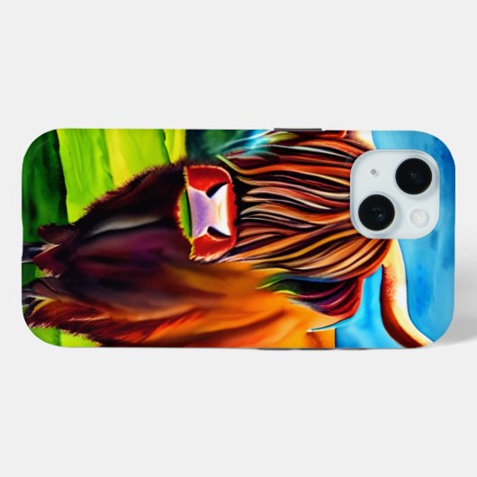 ハイランド頭が切れる牛のケース Case-Mate iPhoneケース (裏面 (横))