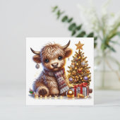 ハイランド・カウとクリスマスツリー シーズンカード (スタンド正面)