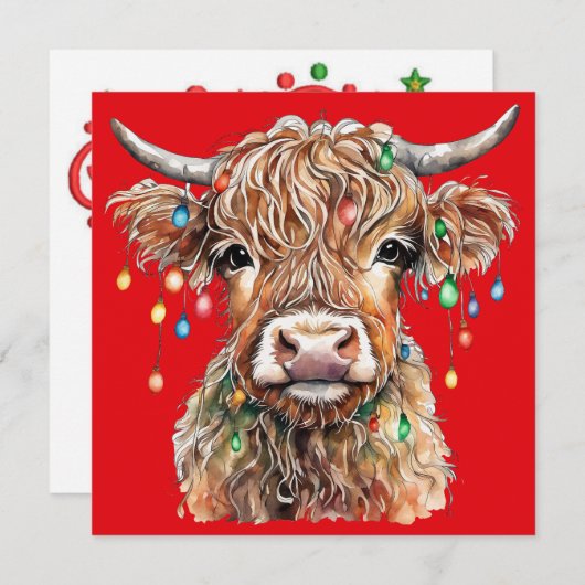 ハイランド・カウのグリーティングカード シーズンカード (正面/裏面)
