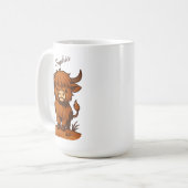 ハイランド・カウの名入れギフト コーヒーマグカップ (正面左)