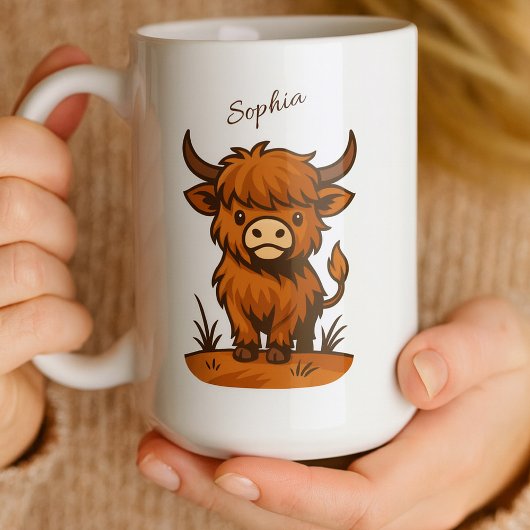 ハイランド・カウの名入れギフト コーヒーマグカップ