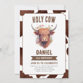 ハイランド・カウの子供の誕生日パーティー招待状 招待状 (正面)
