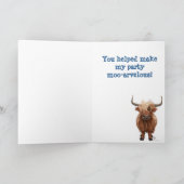 ハイランド・カウの誕生日パーティーにご参加いただき、ありがとうございました！ サンキューカード (内部)