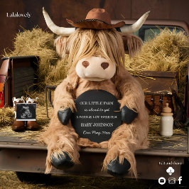 ハイランド・カウファームをテーマにした妊娠告知 招待状