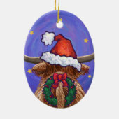 ハイランド・カウ・クリスマス セラミックオーナメント (裏面)
