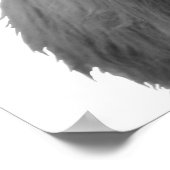 ハイランド・カウ　スコットランド　素朴　黒　白 ポスター (角)