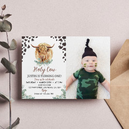 ハイランド・カウ 1歳の誕生日招待状 招待状