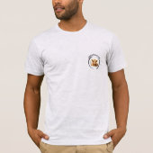 ハイランド・キャトルが水浴び – スプラッシュする白 Tシャツ (正面)