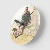 ハイランド・シェパード、「イギリスの衣装」素晴らしより ラウンド壁時計 (傾斜)