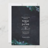 ハイランド ダーク ウェディング 招待状 シンプル (正面)