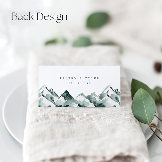 ハイランド | 水彩山結婚の プレイスカード