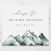 ハイランド | 水彩山結婚の リキュールボトルラベル (シングルラベル)