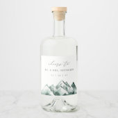 ハイランド | 水彩山結婚の リキュールボトルラベル (正面)