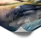 ハイラ絵画ンド牛の水色1:1 ポスター (角)