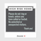 ハイリスクホーム警告 シール (シート)