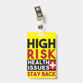 ハイリスク健康問題イエロー認識バッジ バッジ (裏面 （クリップ付）)