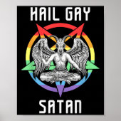 ハイルおもしろいゲイサタンLGBTゴシックゲイプライドバプホメット ポスター (正面)