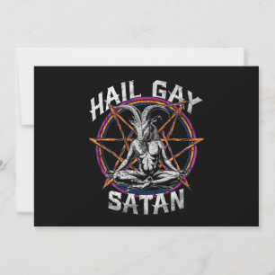ハイルおもしろいゲイサタンLGBTゴシックゲイプライドバプホメット 招待状