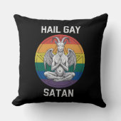 ハイルゲイサタンおもしろいゴシックゴシックヤギLGBTQ クッション (正面)
