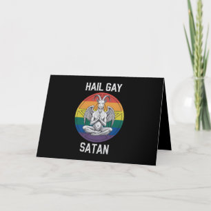 ハイルゲイサタンおもしろいゴシックゴシックヤギLGBTQ サンキューカード