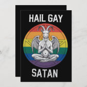 ハイルゲイサタンおもしろいゴシックゴシックヤギLGBTQ 招待状 (正面/裏面)
