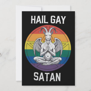 ハイルゲイサタンおもしろいゴシックゴシックヤギLGBTQ 招待状