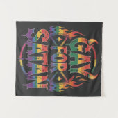 ハイルゲイサタンレインボーバプホメドデビルヤギLGBTQ タペストリー (正面(横))