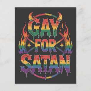 ハイルゲイサタンレインボーバプホメドデビルヤギLGBTQ チラシ
