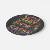 ハイルゲイサタンレインボーバプホメドデビルヤギLGBTQ ペーパープレート (アングル)