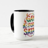 ハイルゲイサタンレインボーバプホメドデビルヤギLGBTQ マグカップ (正面左)