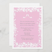 ハイルブライダルシャワーの招待（薄いピンク） 招待状 (正面/裏面)