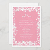 ハイルブライダルシャワー招待（ソフトピンク） 招待状 (正面/裏面)
