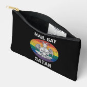 ハイル ゲイ サタン 面白い ゴス ゴシック ヤギ LGBTQ アクセサリーポーチ (見開き)