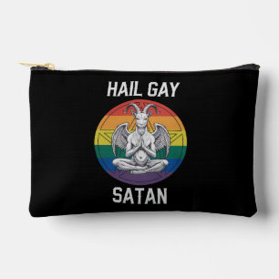 ハイル ゲイ サタン 面白い ゴス ゴシック ヤギ LGBTQ アクセサリーポーチ