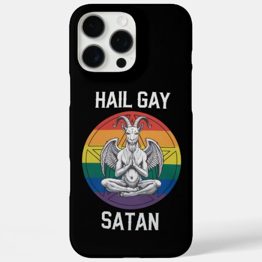 ハイル ゲイ サタン 面白い ゴス ゴシック ヤギ LGBTQ Case-Mate iPhoneケース (裏面)