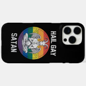 ハイル ゲイ サタン 面白い ゴス ゴシック ヤギ LGBTQ Case-Mate iPhoneケース (裏面 (横))