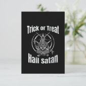 ハイル・サタン・ペンタグラム・ヤギをトリックまたは治療する サンキューカード (スタンド正面)