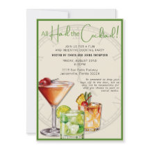 ハイル・ザ・カクテルカラフルパーティの招待状