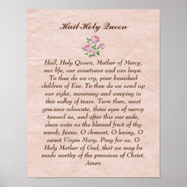 ハイル・ホーリー・クイーンカトリック祈りの言葉クリスチャン・ポスター ポスター