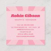 ハイレトロピンクまたは任意の色の日が差すこと スクエア名刺 (裏面)