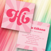 ハイレトロピンクまたは任意の色の日が差すこと スクエア名刺