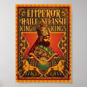 ハイレ・セラシエ1世ポスター Jah Rastafari Rasta ポスター