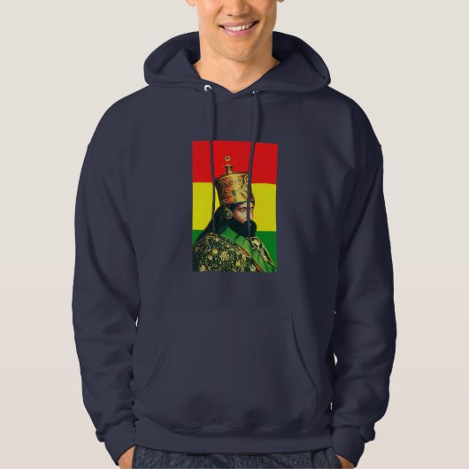 ハイレ・セラシエ Jah ラスタファリ レゲエ ラスタ ルーツ パーカ (正面)
