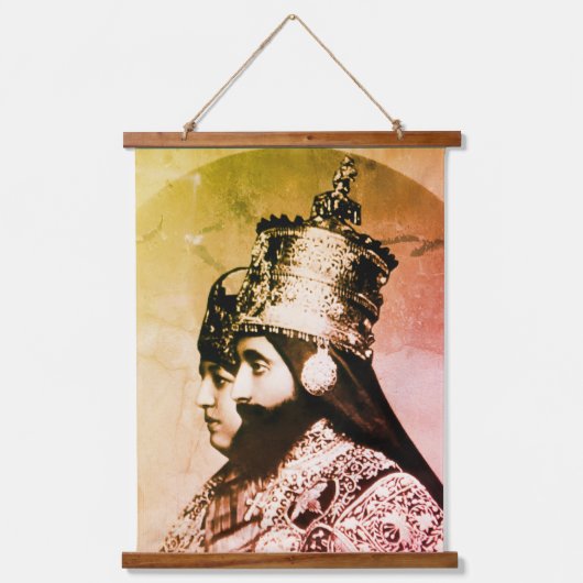 ハイレ・セラシエ Jah ラスタファリ Rasta レゲエ Roots 吊り下げ型タペストリー (正面)