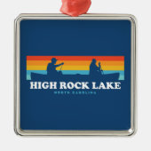 ハイロックレイクノースカロライナ州カヌー メタルオーナメント (正面)