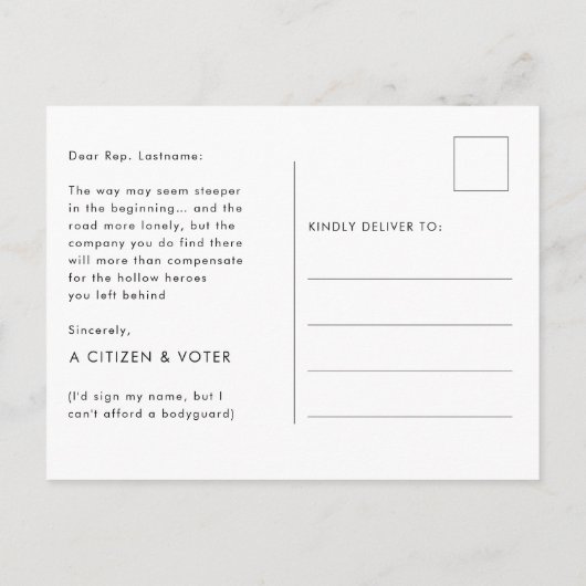 ハイロード石板ブルーで議会へ ポストカード (裏面)