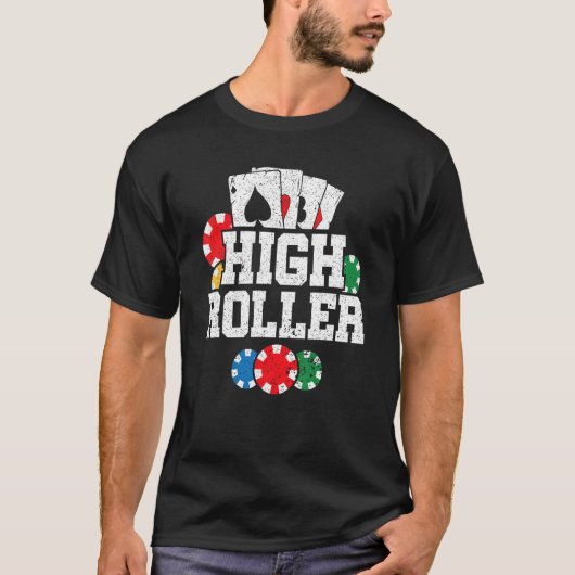 ハイローラテキサス州ホールデムトランプのポーカー Tシャツ (正面)