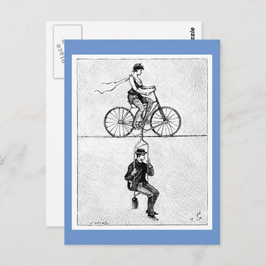 ハイワイヤ自転車 – ヴィンテージ回路サイクリング法 ポストカード (正面/裏面)
