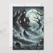 ハインティングナイトホラー幽霊のよく出るハウスハローウィンパーティ 招待状 (裏面)