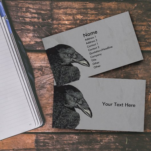 ハインティングブラッククロウ顔グレイ 名刺